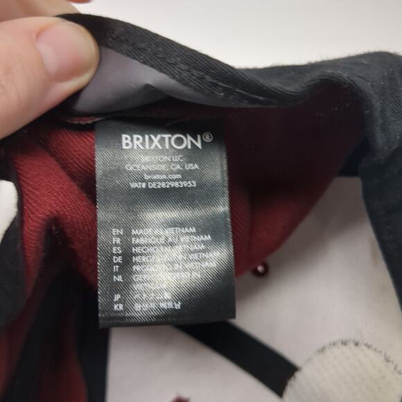 Brixton Supply Trademark Snapback Hat Red One Size Colorblock Adjustable - Picture 10 of 11